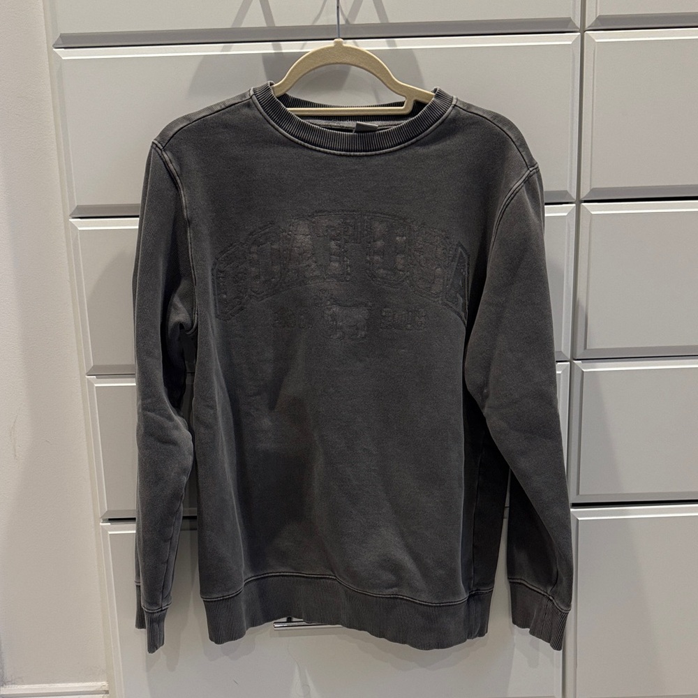 Charcoal Crewneck Vintage Faded Sweatshirt Size Small